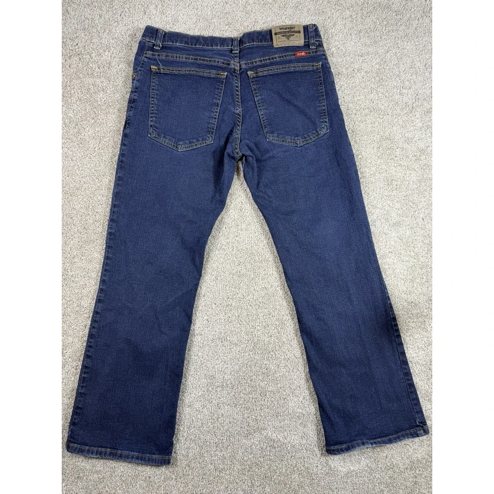 Wrangler Classic Boot Cut Jeans, Men's/Boys' Size 16 Husky, Blue Stretch Denim
